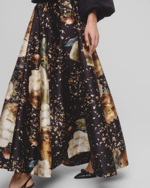 Taffeta Maxi Skirt  Dark Rose