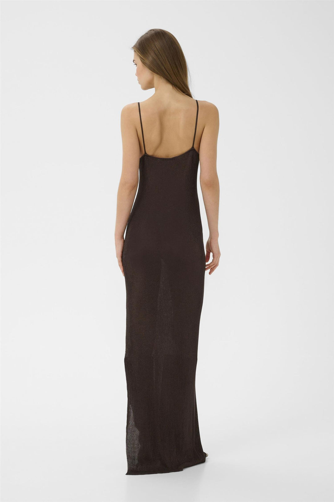 Silvi Singlet Dress  Deep Brown Metallic