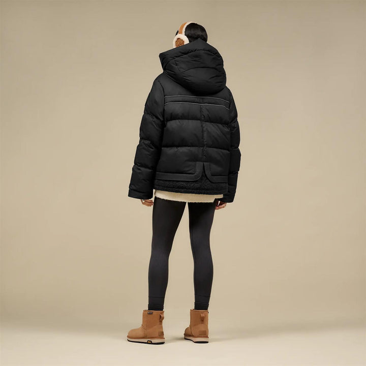 Sheepskin embroider earmuff  Chestnut