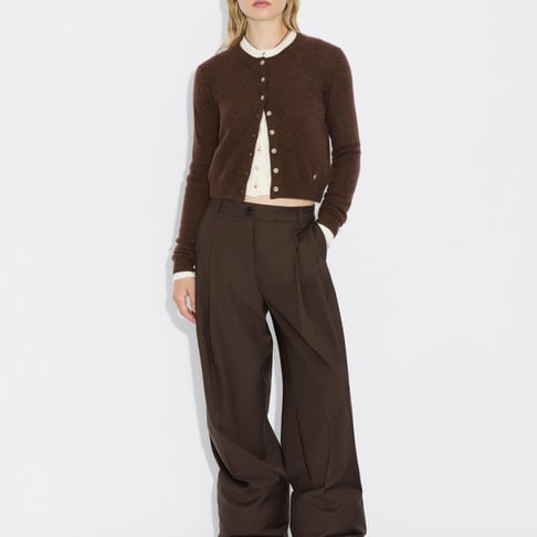 W. Cashmere Cardigan 26-01  Dk. Brown