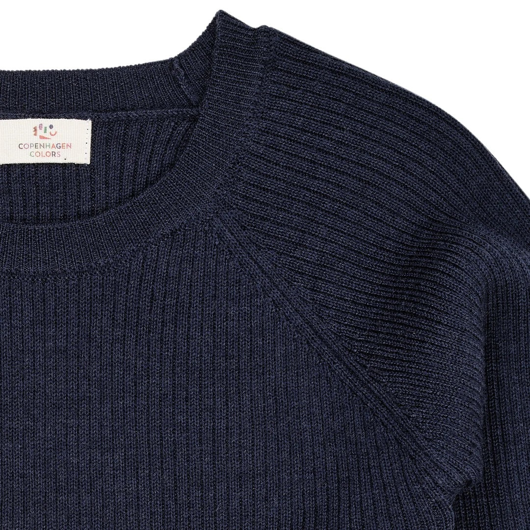 MERINO CLASSIC RIB BLOUSE  Navy