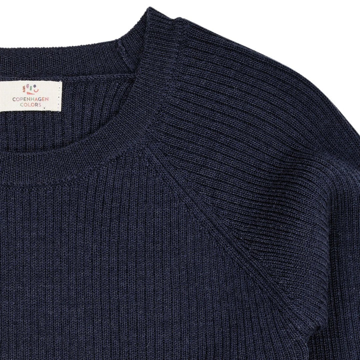 MERINO CLASSIC RIB BLOUSE  Navy