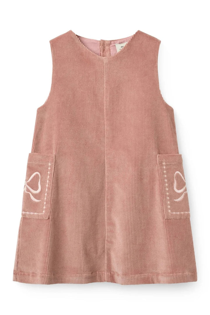 CORDUROY DRESS W. EMBROIDERY  Winter Rose
