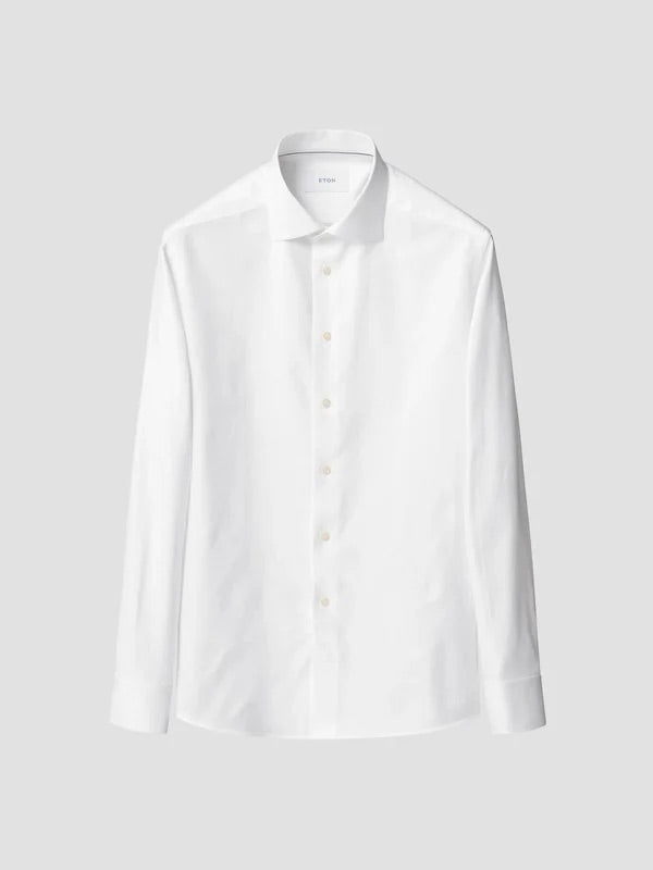 Herringbone Signature Twill slim  White