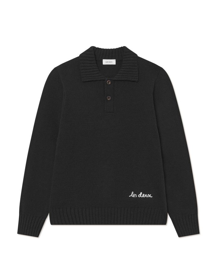 Brad Rugby Polo Knit KIDS  Black