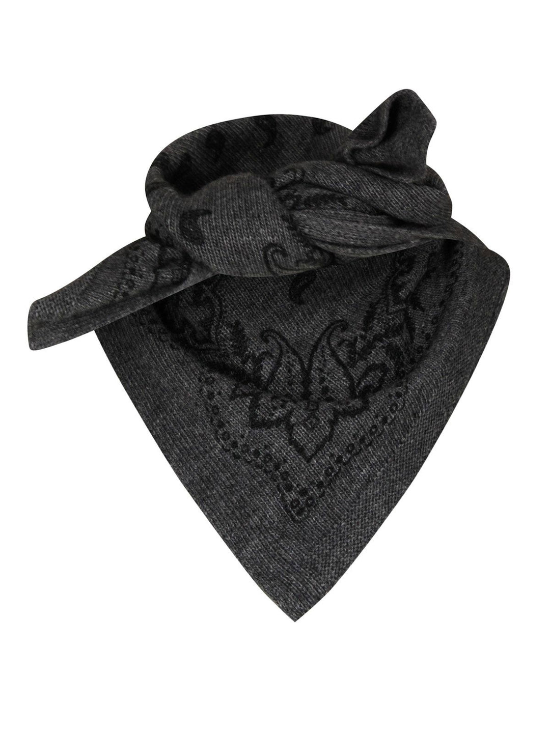 Adelina Paisley Knit Scarf Antracit Melange