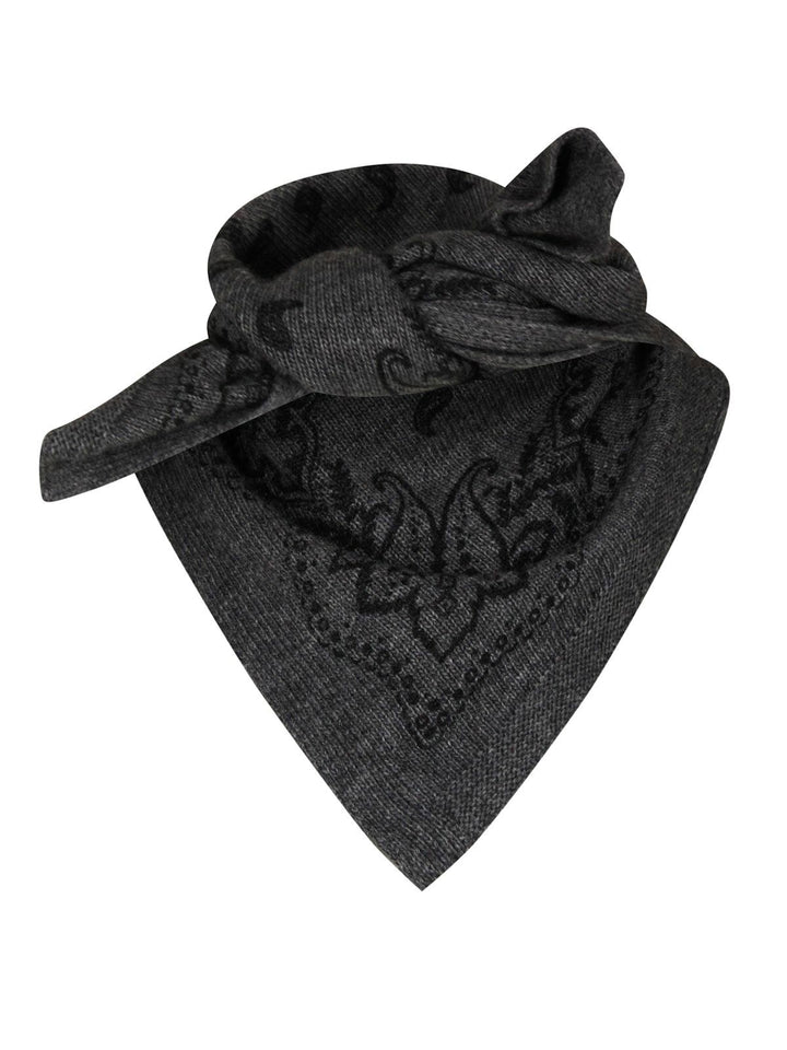 Adelina Paisley Knit Scarf Antracit Melange