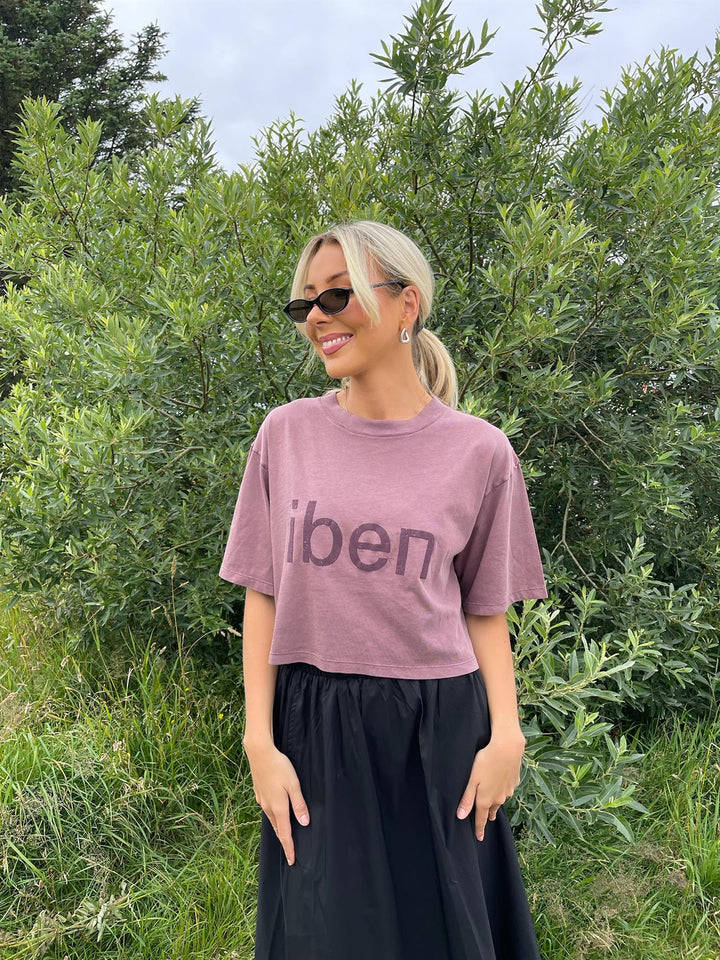 ROCKY CROPPED TEE  Washed Burgundy
