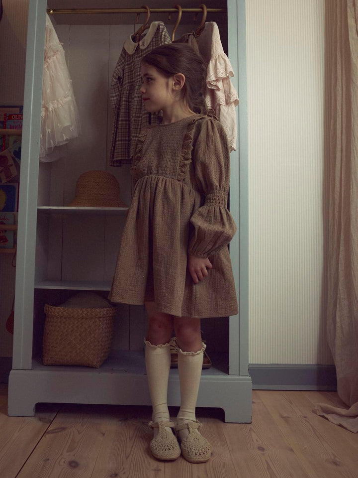 NMFROSITA LIU LS DRESS LIL  Lysebrun