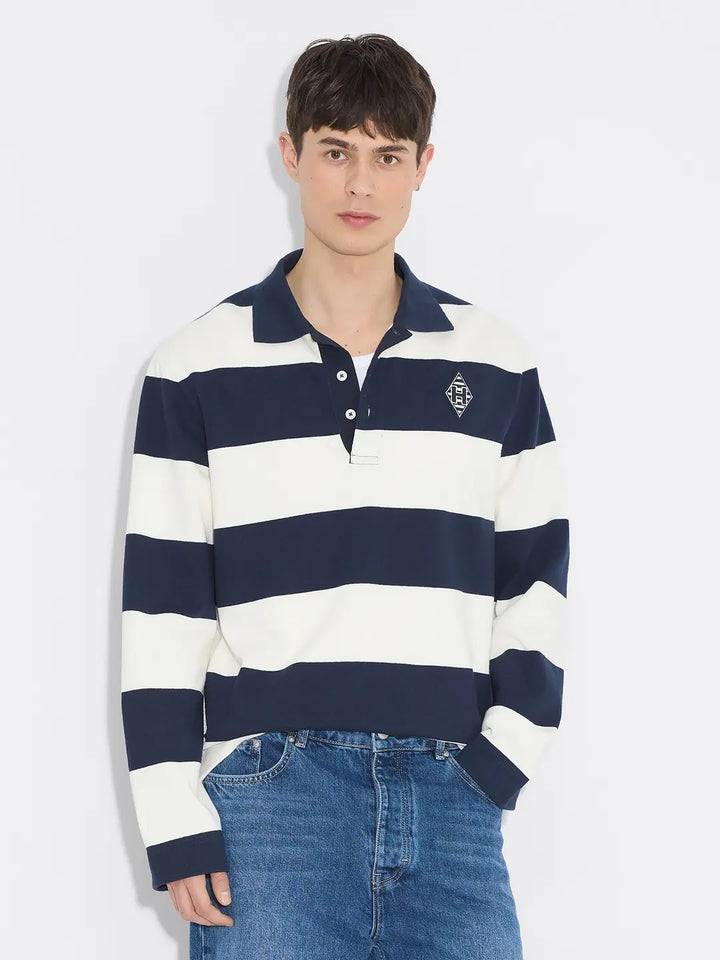 Rugby Polo  Navy Stripe