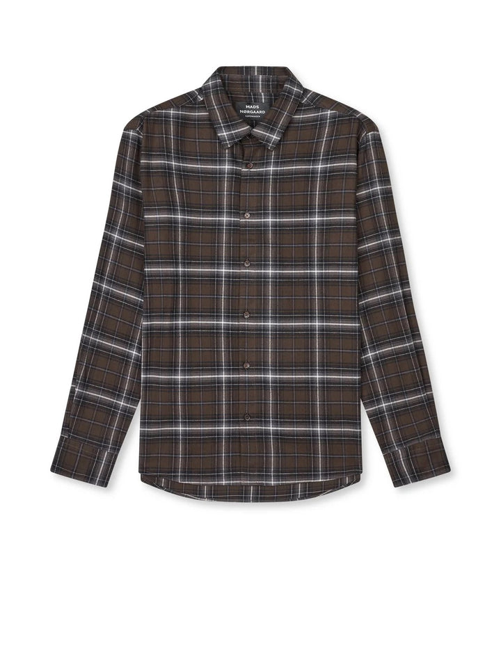 Cotton Flannel Check Sune Shirt  Demitasse Check