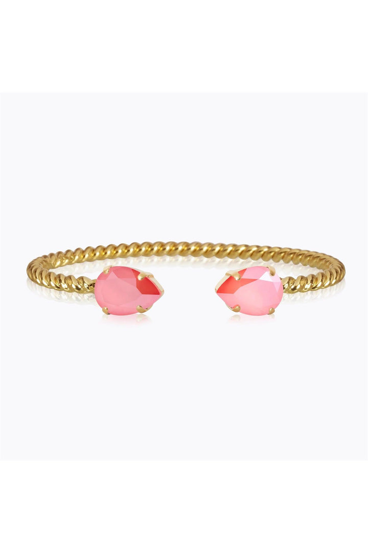 Mini Drop Bracelet Gold  Light Coral