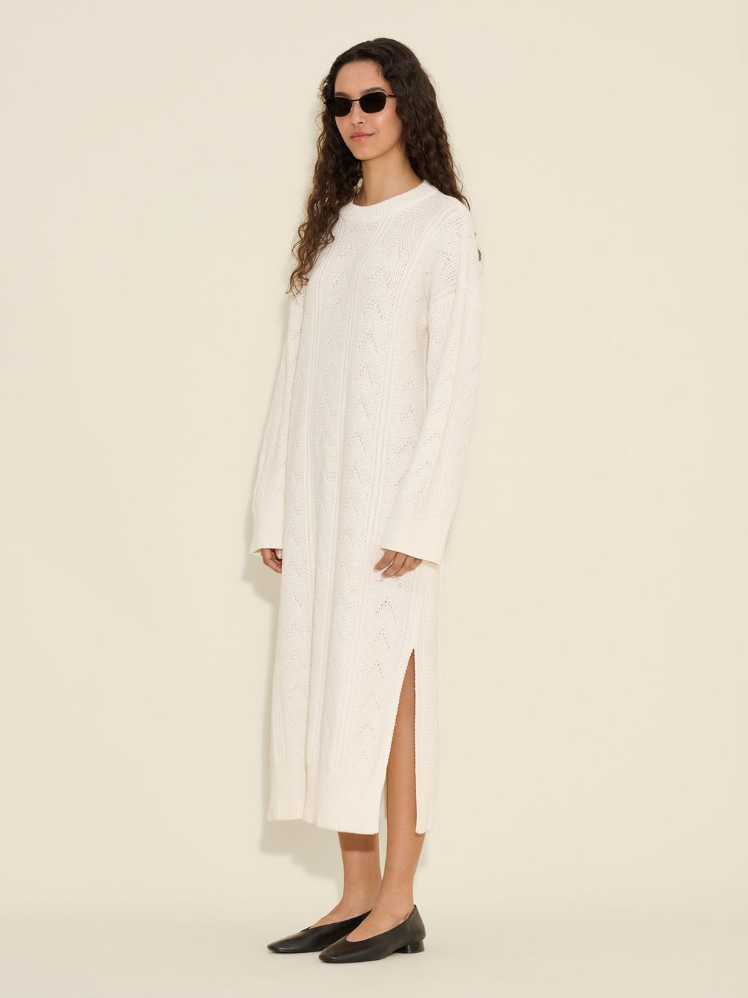 Serena Knit Dress  White