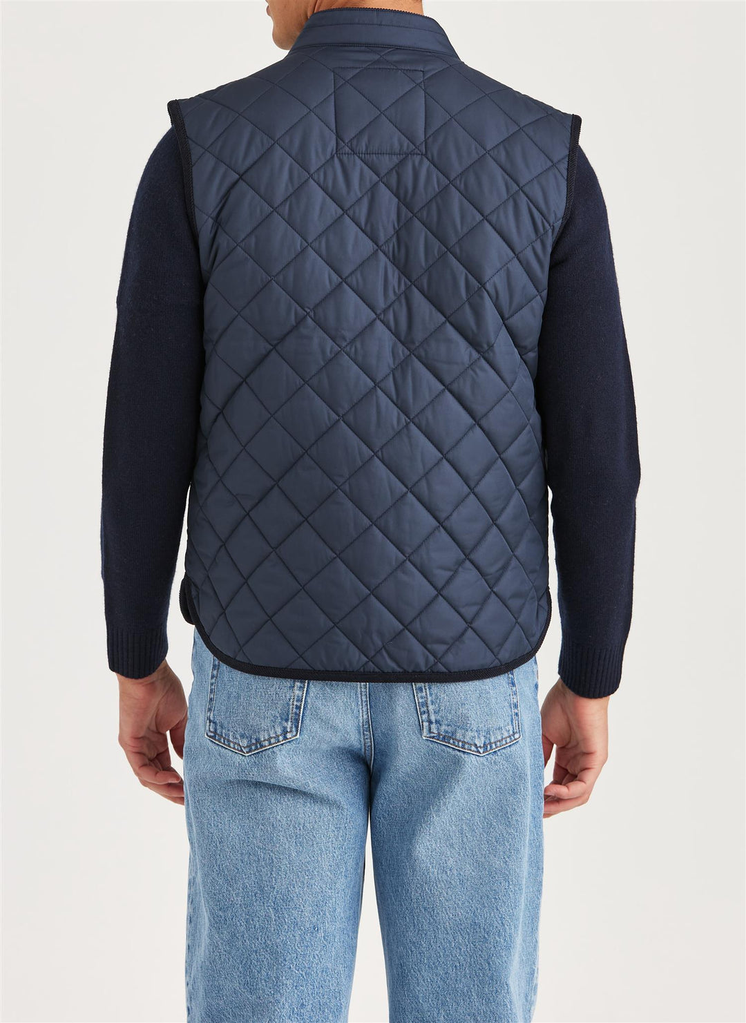 Teddy Quilted Vest  Old Blue
