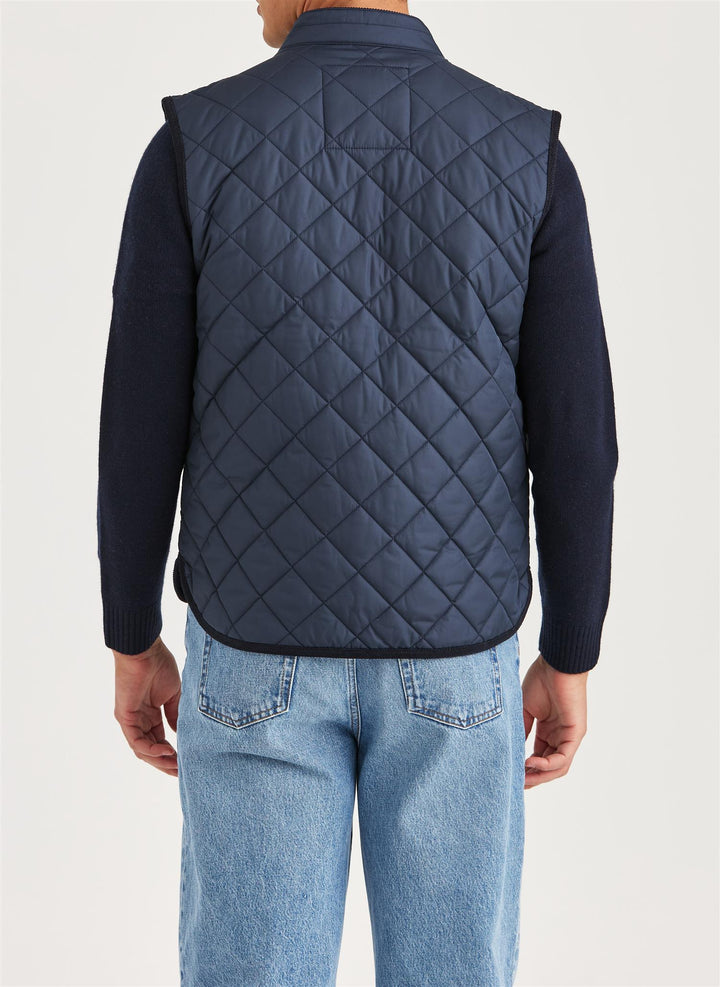 Teddy Quilted Vest  Old Blue