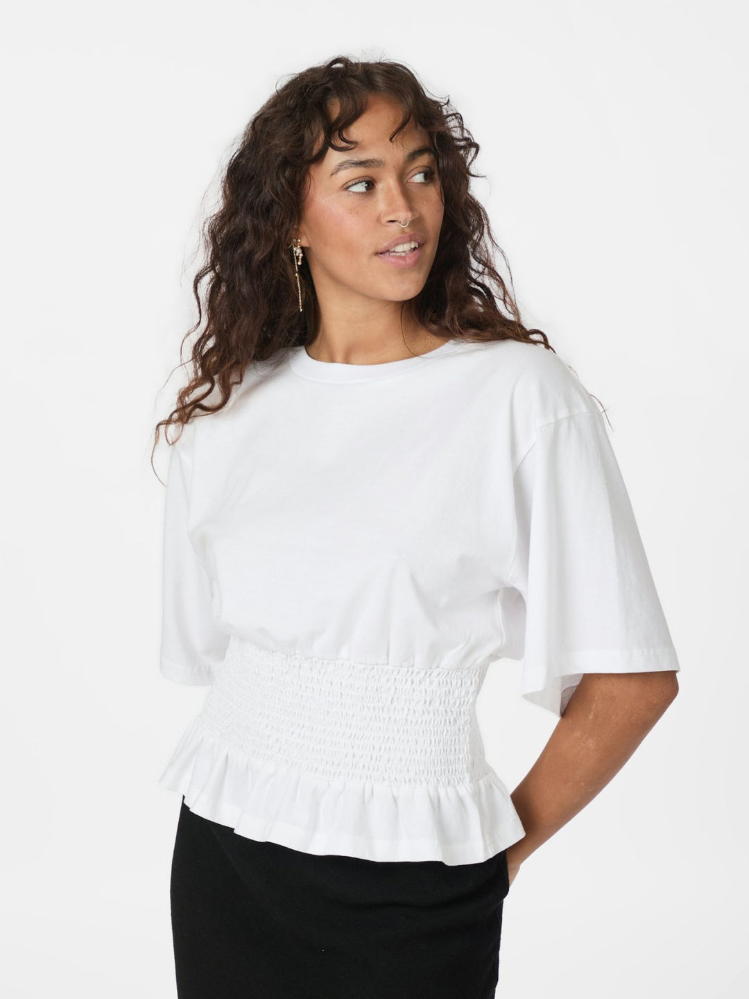 DRAY BOXY SMOCK TEE  White