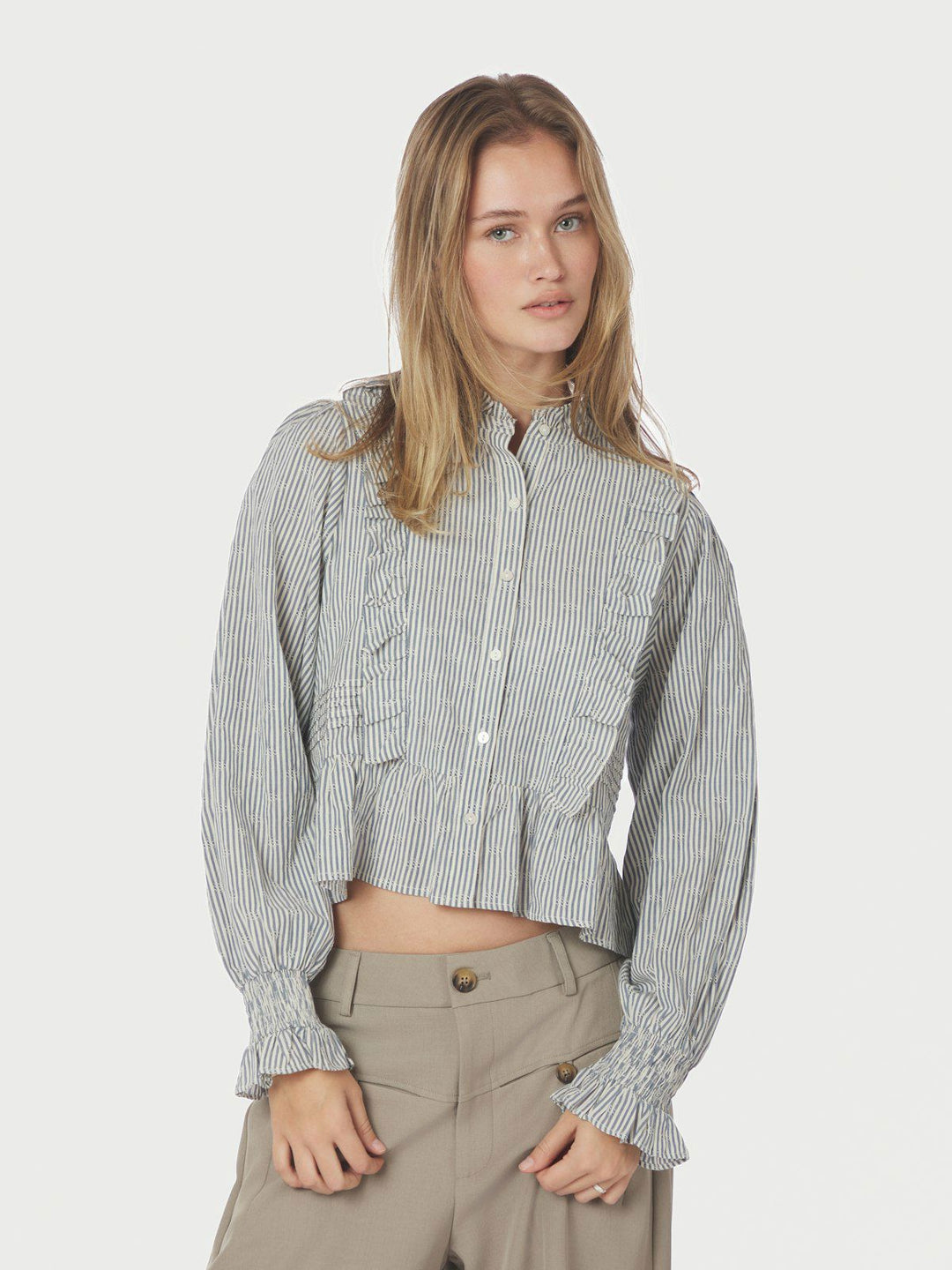 Petrine Stripe Blouse  Blue