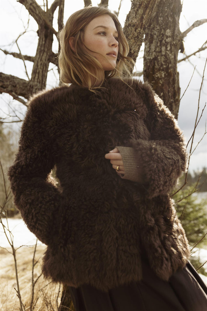 Freya Shearling Jacket Dark Brown