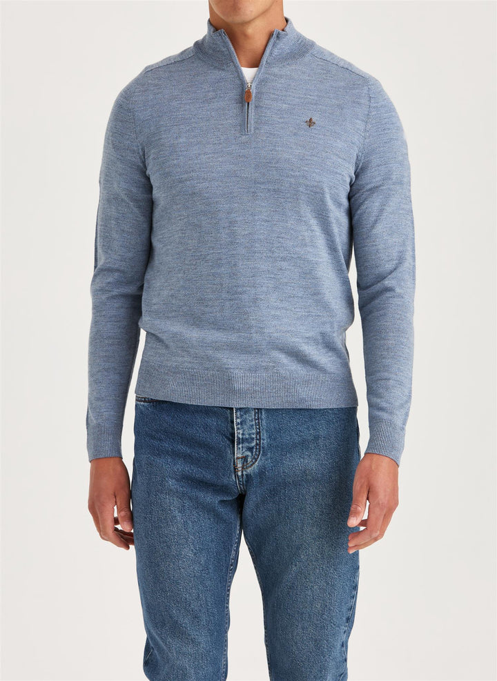 Merino John Zip  Blue