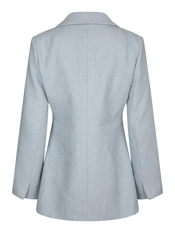 Bowie Herringbone S Blazer  Light Blue