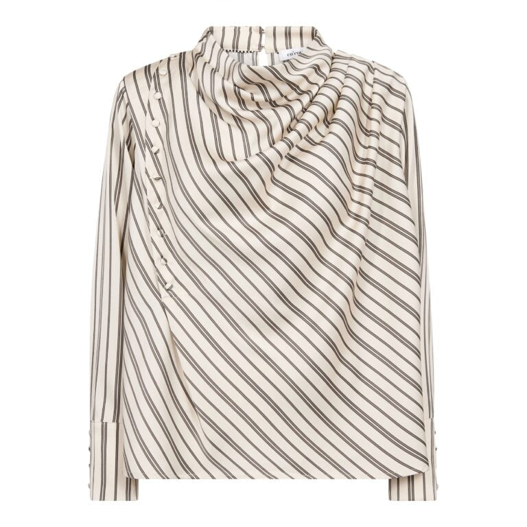 HellyCC Button Stripe Blouse  Offwhite