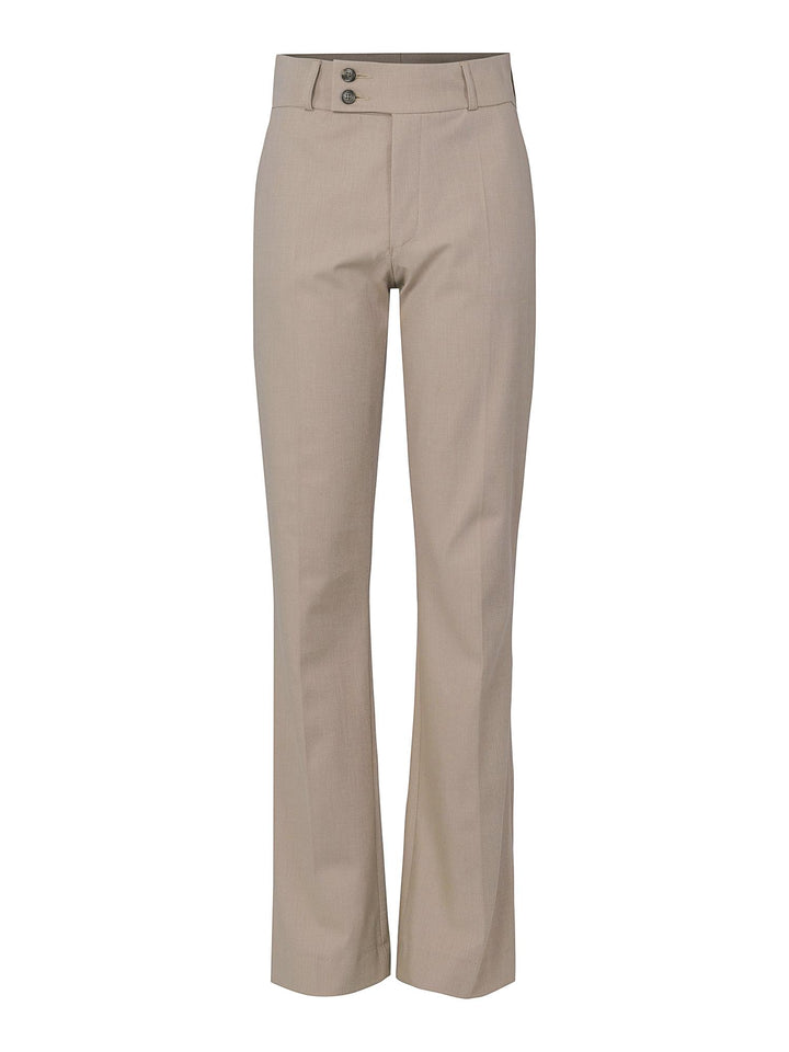 High Waist Trouser  Beige Cream