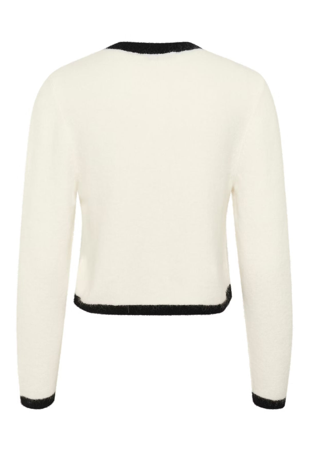 GZALPHA LS CONTRAST CARDIGAN  Ivory/Black Comb