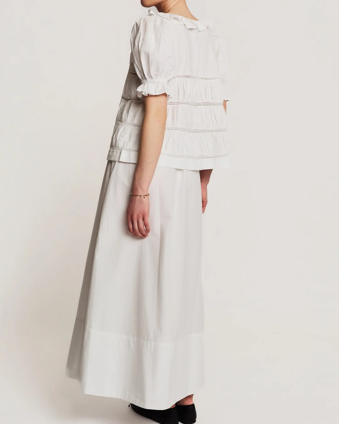Poplin bow blouse  White
