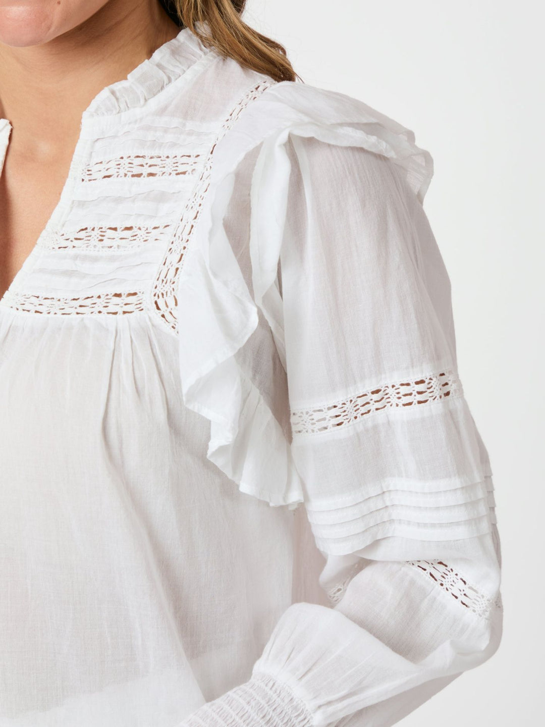 Mauri S Voile Blouse  White