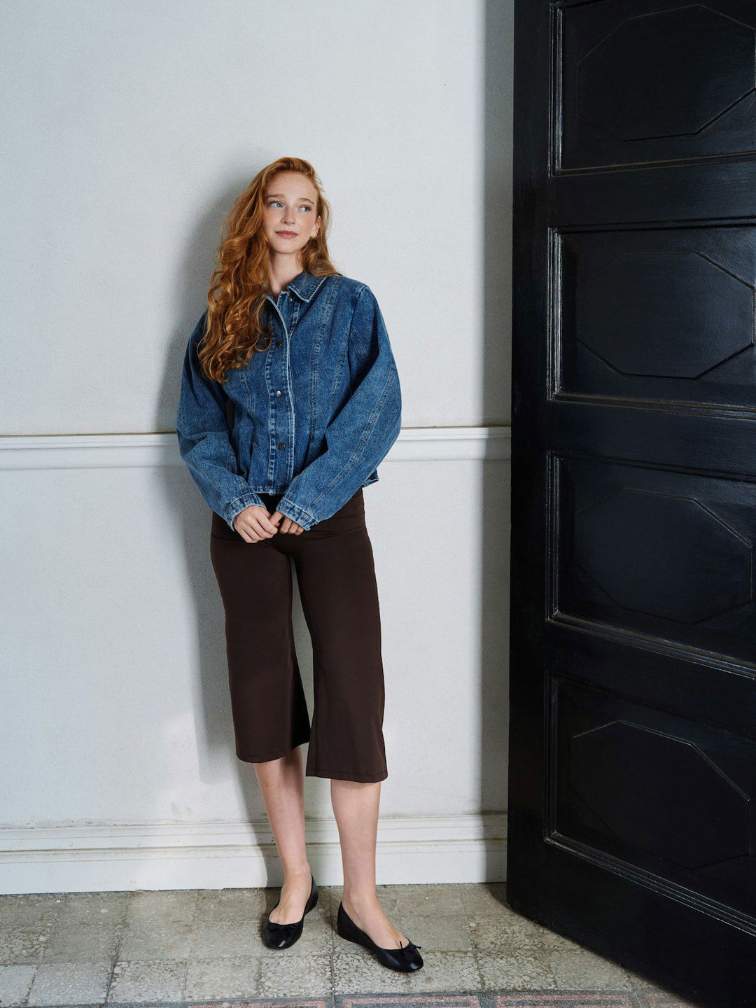 Rivora Denim Peplum Jacket  Blue