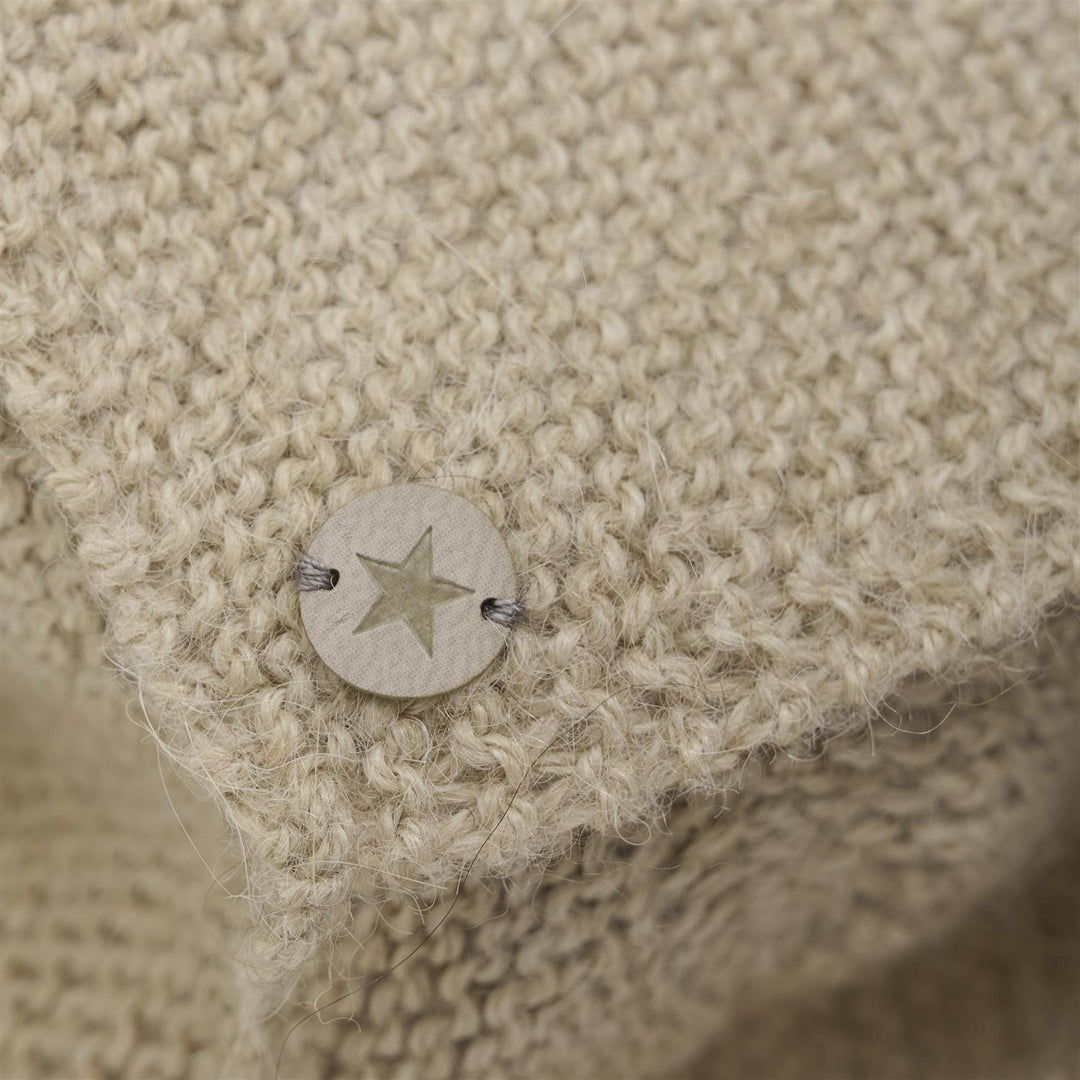 Bonnet Wool Knit Alpaca Pompom  Camel Melange