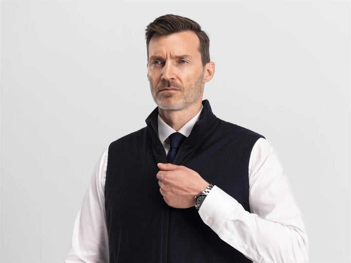 Raptor Vest Savile  Navy Melange Wool