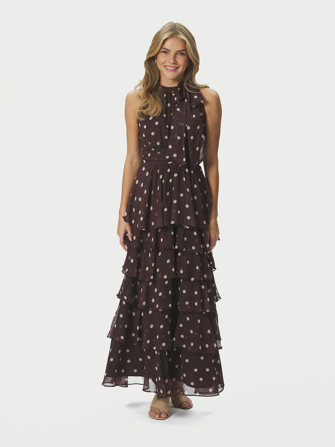 Marli Big Dot Dress  Brown