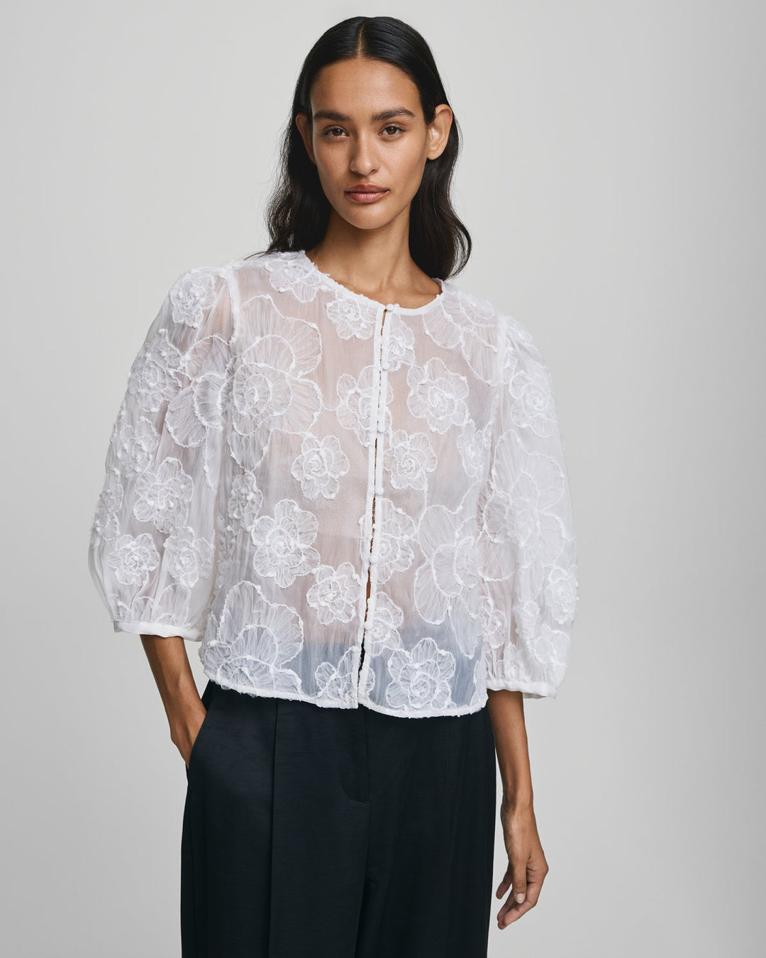 Mschismene 3/4 Shirt Emb  White