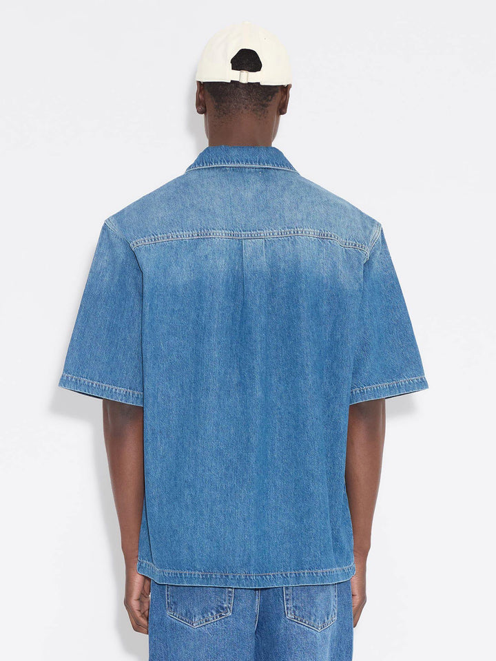 Relaxed Denim Short Sleeve  Blue