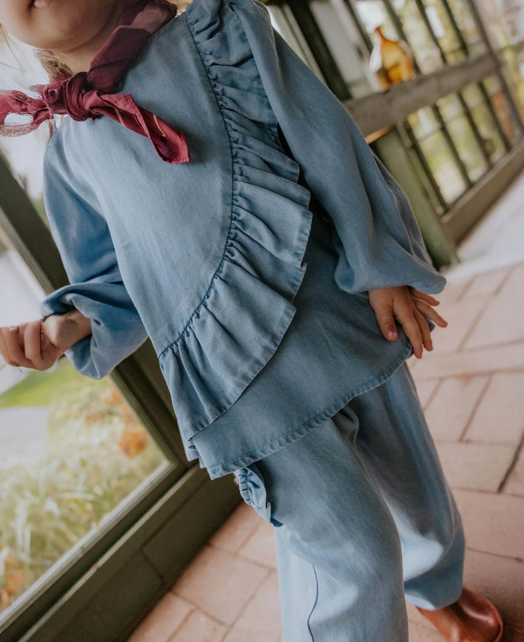 HELENE LS BLOUSE  Medium Denim Blue