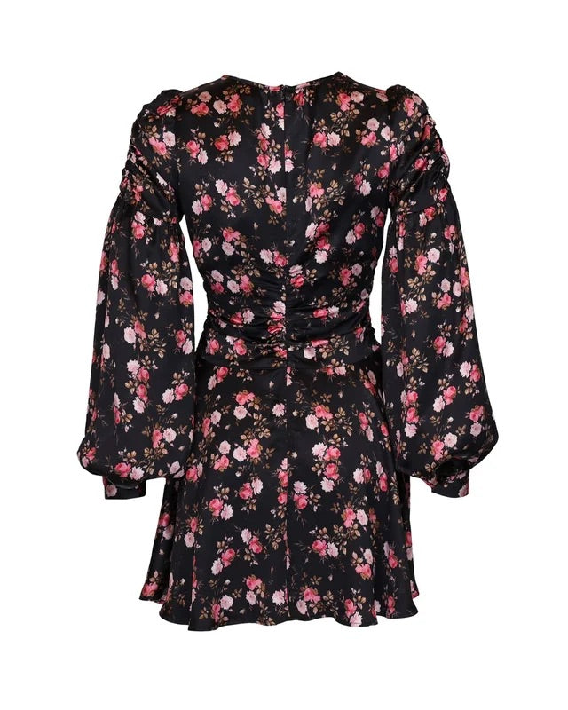 Satin Mini Dress  Blooming Night