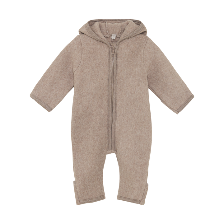 Pram Suit Ears Cot. Fleece  Savannah Melange