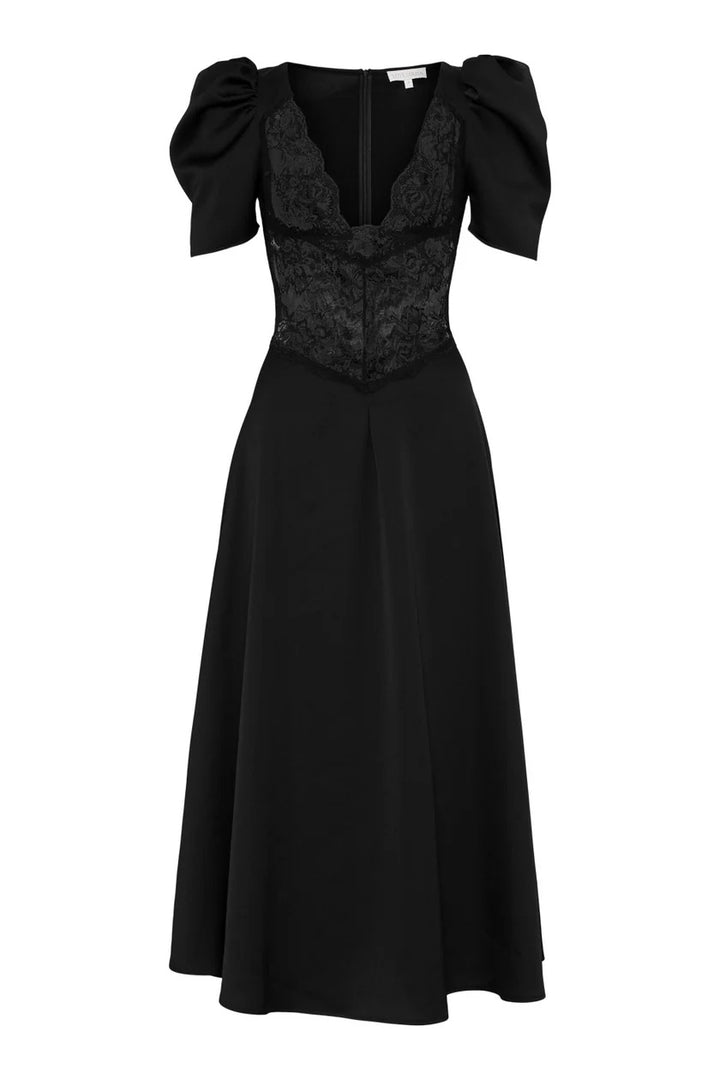 francis lace midi dress  Svart