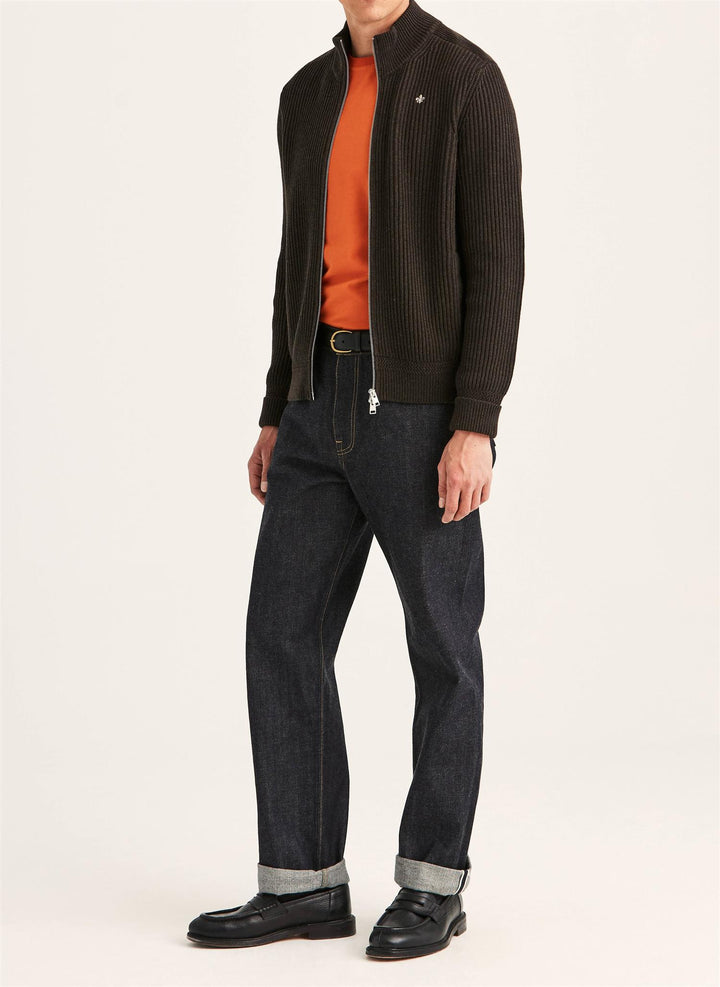Duncan Zip Cardigan  Brown