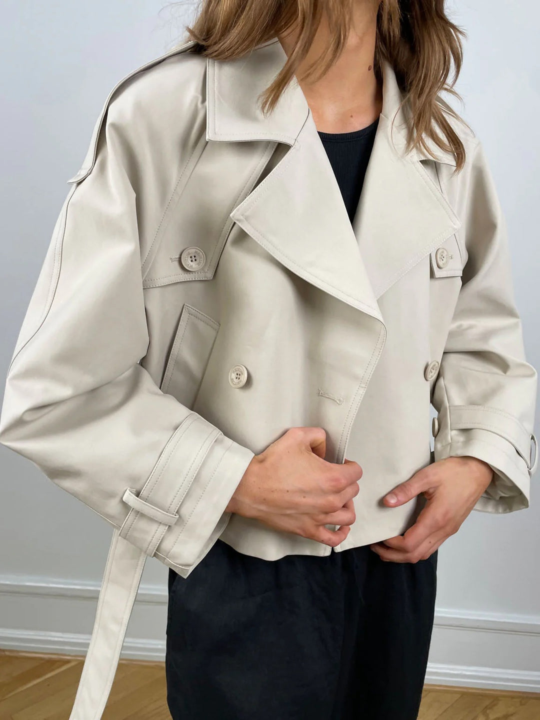 BOBBY CANVAS TRENCH JACKET  Creme