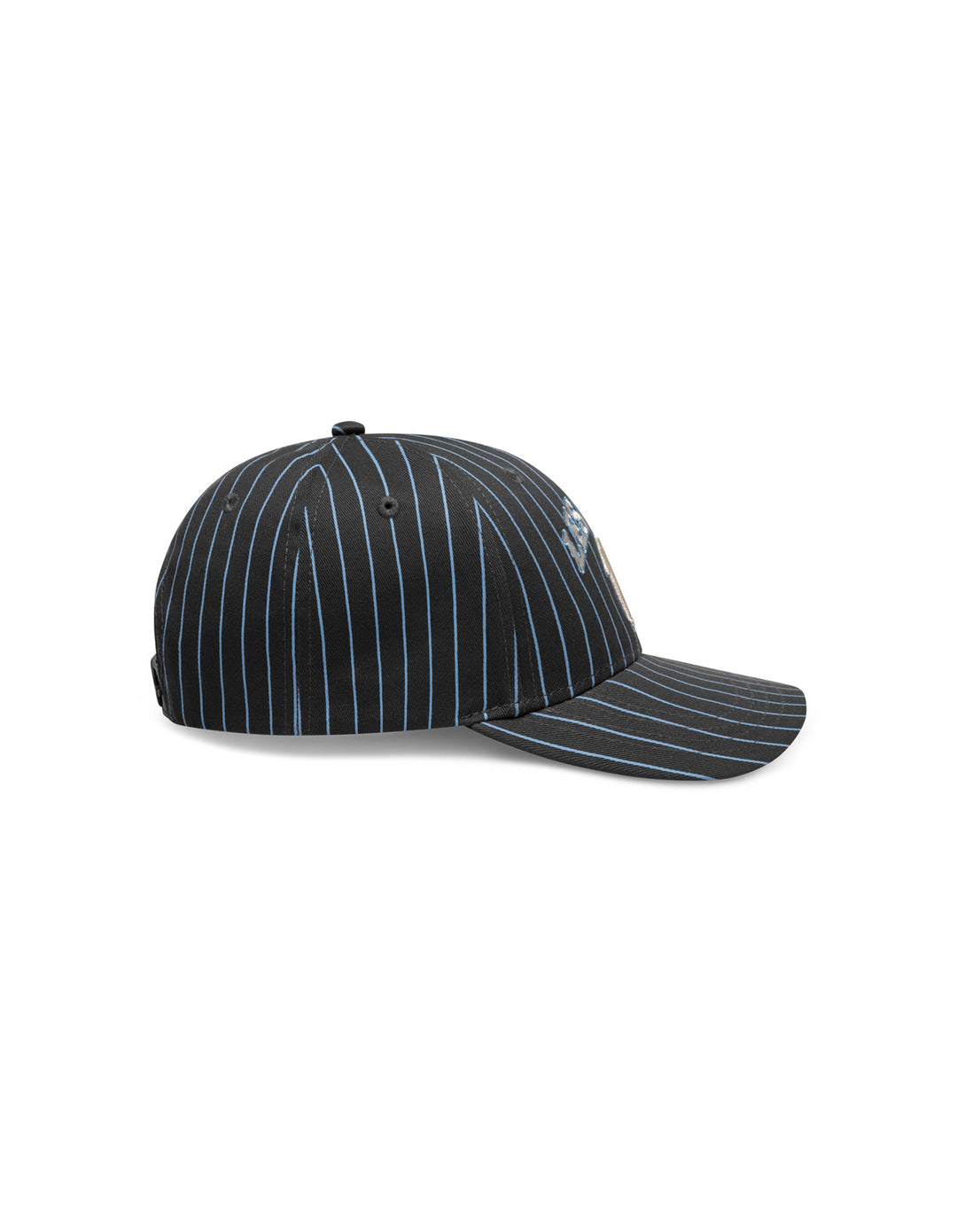 Blake W Pinstripe Baseball Cap  Raven Grey
