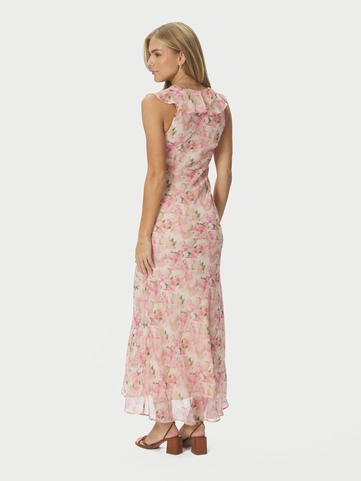 Zella Chiffon Print Dress  Dusty Pink