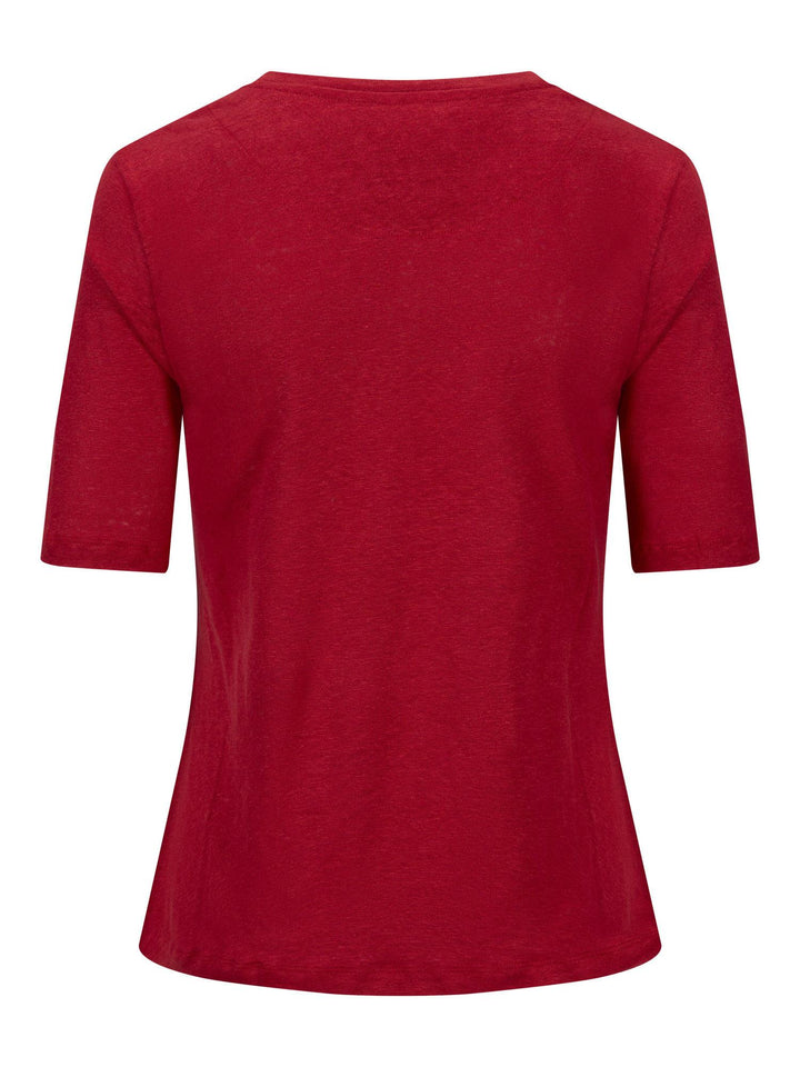 Karina Linen Tee  Red