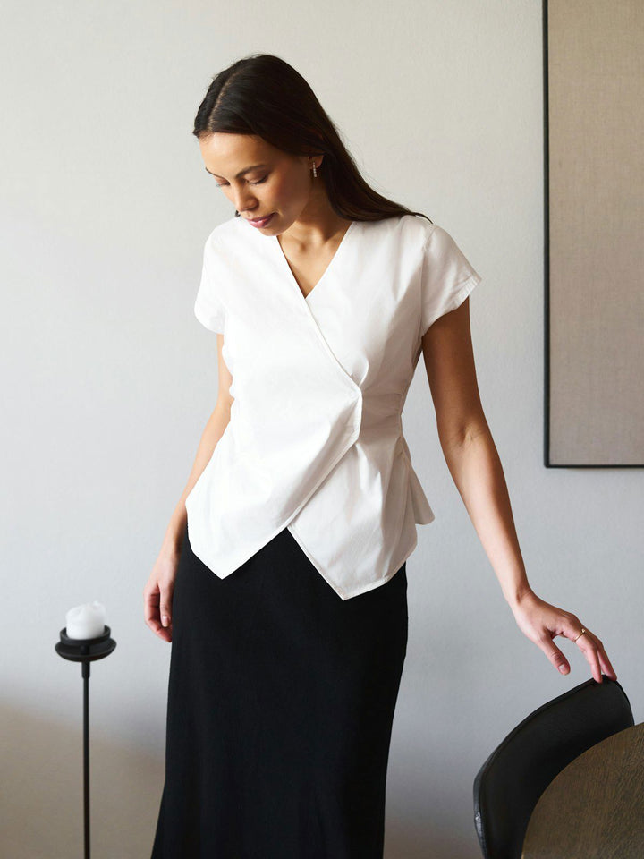 Fidi Poplin Top  White