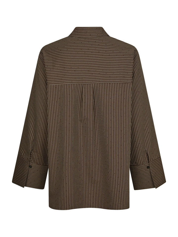Dita Striped Line Shirt  Dark Brown