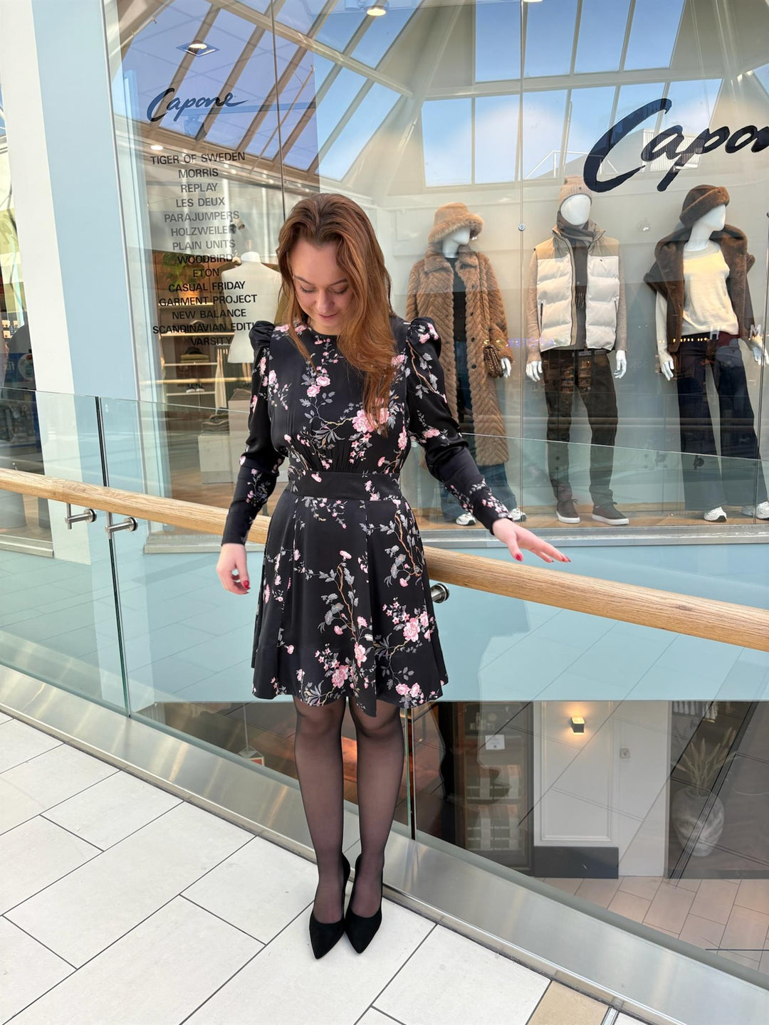 Viscose Mini Dress  Midnight Garden