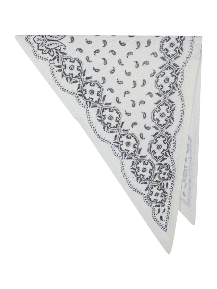 Lolana Paisley Knit Scarf Off White