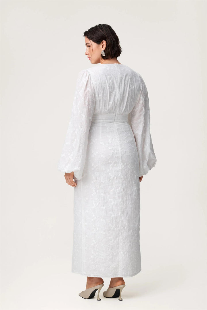 Positano Maxi dress  White Embroidry