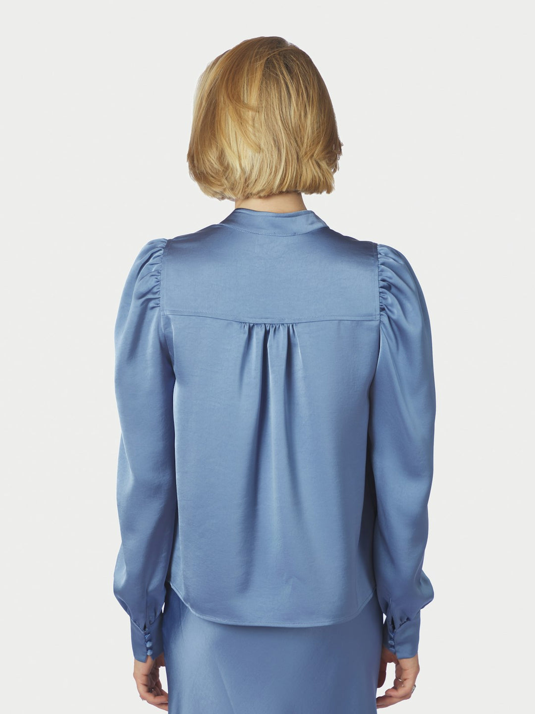 Rosslyn Heavy Sateen Blouse  Smoke Blue